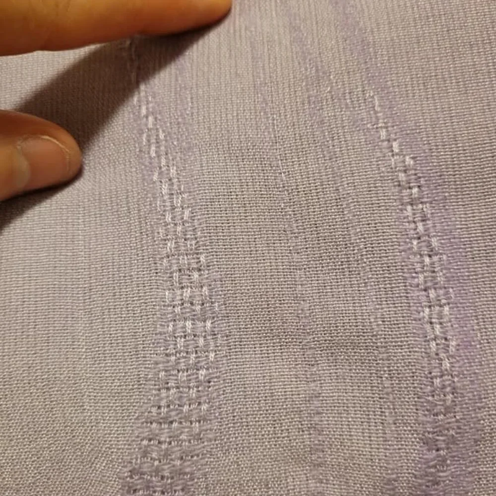 Merino Wool Fashion Scarf (Ivory & Purple) with Tassels (EUC; never worn)